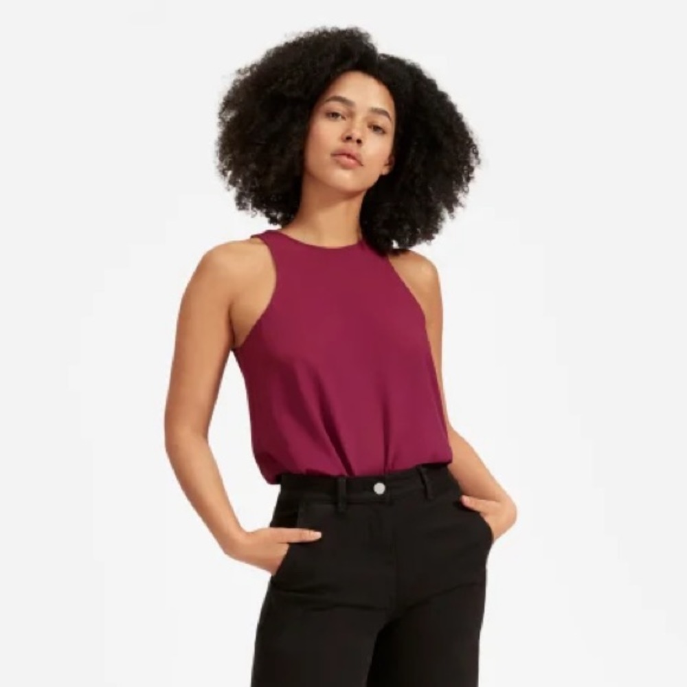 Everlane Goweave high neck tank in berry purple